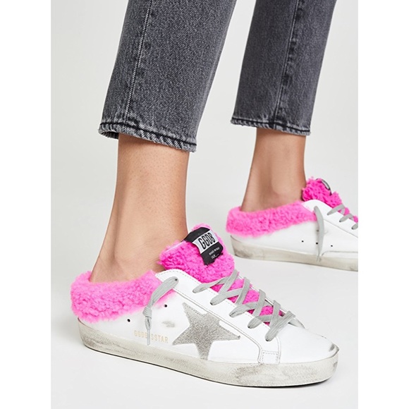 superstar sabot sneakers with shearling insert